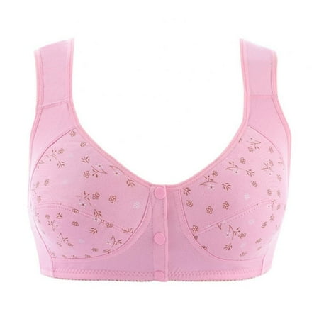 

Front Button Bra Wireless Bra Printed Cup Bra Push Up Lingerie Women Bra 3-breasted Bra Cotton Vest Bra Female Wire Free Bra Seamless Bra