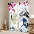 thumbnail image 3 of jejeloiu Japanese Wave Black Out Curtains,Ink Mountain Pattern Curtains Pack of 2 (42x63 Each),Pink Cherry Floral Bedroom Curtains For Men Women,Ultra Soft Home Decor, 3 of 6