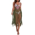 thumbnail image 3 of VISgogo - Bikini para mujer, sin mangas, para playa, con borlas caladas, vestido de verano VISgogo  moda, 3 of 7