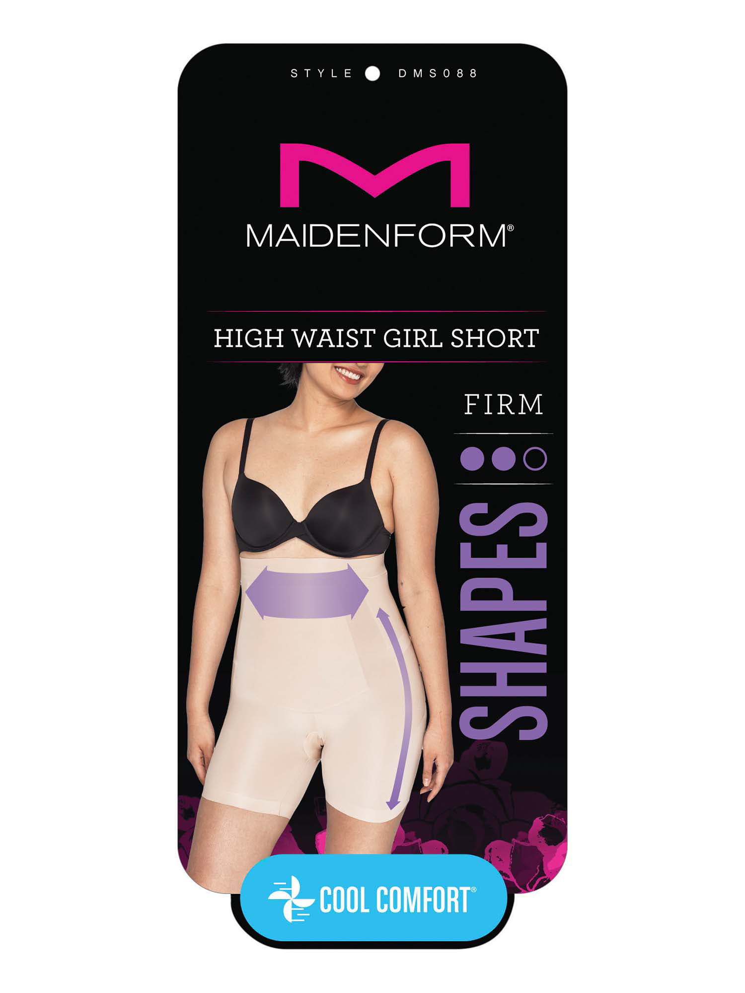 Maidenform Women's Shapewear Firm Control Power Players High Waist Shaping  Girlshort - Style DMS088 
