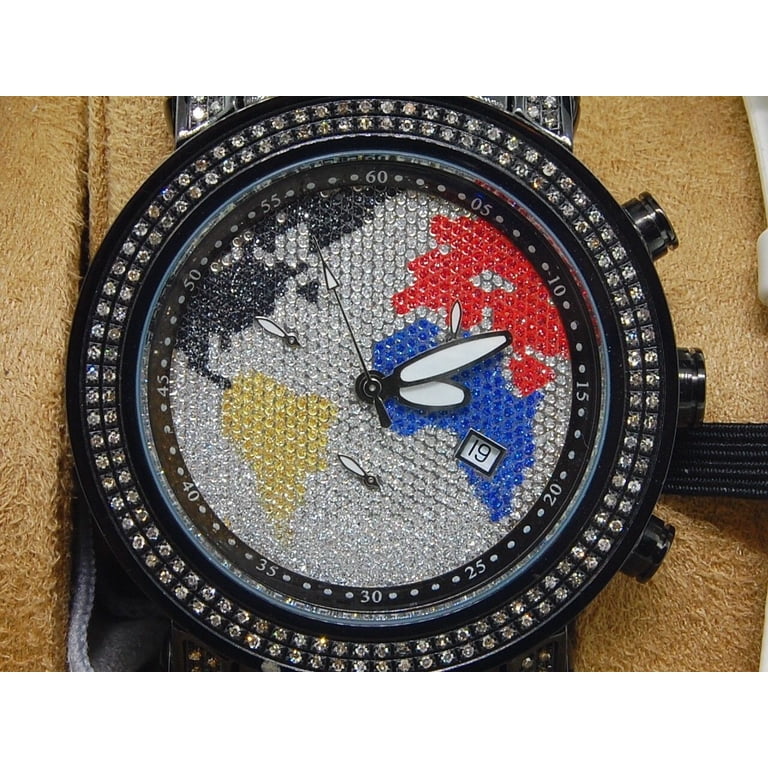 Joe Rodeo Tyler Men's Diamond Watch with Color World Map Dial, 2