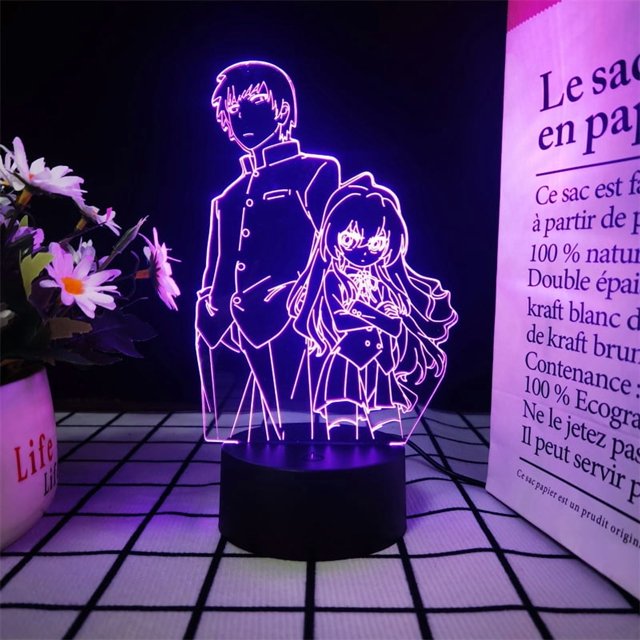 Luz nocturna LED 3D Toradoras Aisakas Taigas Taksus Ryuujis