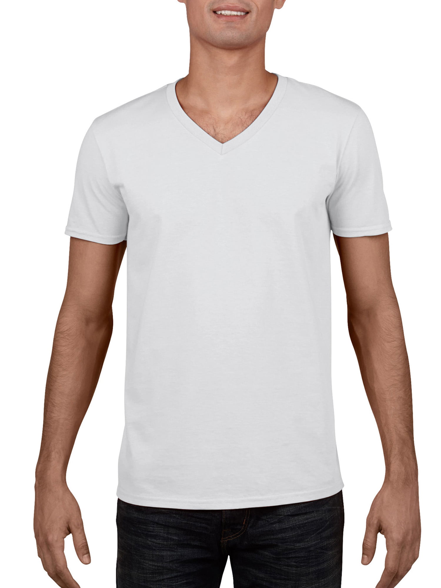 Gildan Big Men's Fitted V-Neck Short Sleeve T-Shirt, 2XL - Walmart.com