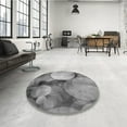 thumbnail image 4 of Ahgly Company Machine Washable Indoor Round Transitional Carbon Gray Area Rugs, 3' Round, 4 of 7