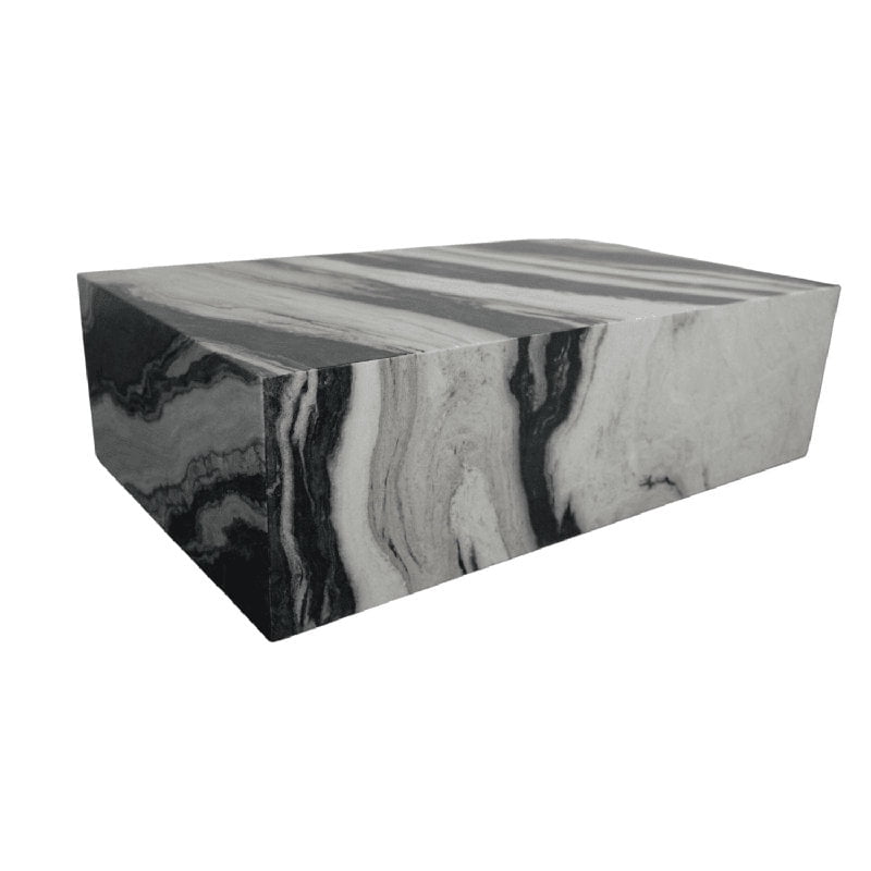 Genuine Marble Block Coffee Table - Panda White Marble