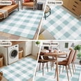 thumbnail image 5 of Aqua Plaid Area Rug 4x6 FT, Non Slip Kids Room Carpet, Spring Summer Farmhouse Buffalo Checkered Washable Soft Floor Carpet Non-Shedding Throw Rug for Dorm Kitchen Study Room Home Office Bedside, 5 of 9