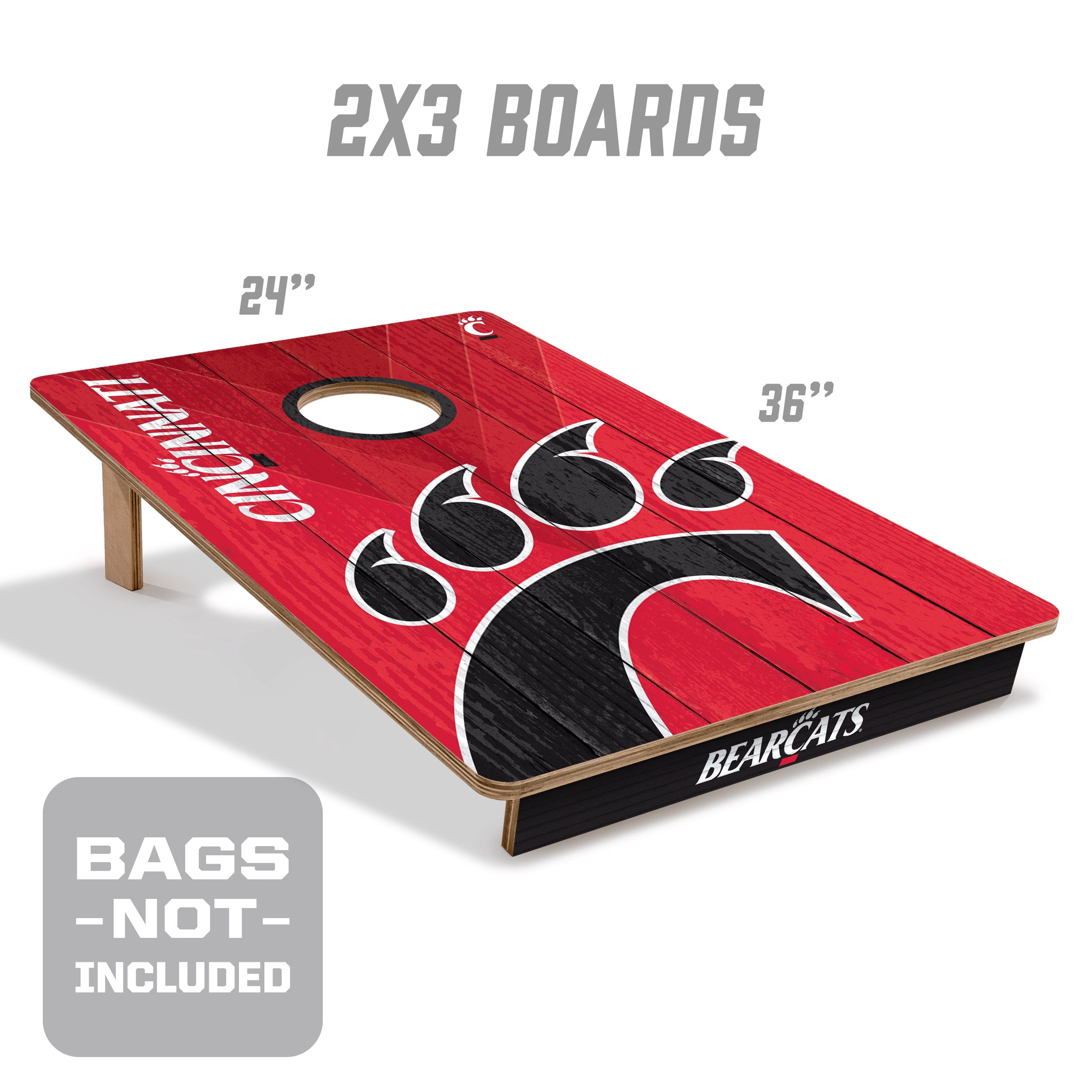 YouTheFan NCAA Cincinnati Bearcats 2' x 3' Cornhole Game No Bags