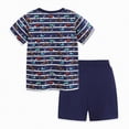 thumbnail image 6 of TOWED22 Toddler Boy Outfits Dinosaur Print Crewneck Short Sleeve Tee Top Casual Shorts 2 Pieces Summer Clothes(Navy,3-4 Y), 6 of 9