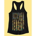 thumbnail image 4 of American Flag Sunflower Tstars Women's Racerback Tank Top - Patriotic 4th of July Summer Top - Ideal Independence Day Gift for Sunflower Lovers - Women's Summer Apparel - XX-Large Black, 4 of 5