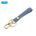 thumbnail image 3 of Uxcell PU Leather Keychain, Key Holder Keyring with Metal Key Ring Anti Lost Lobster Clasp for Men,Light Blue,2 Pack, 3 of 6
