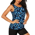 thumbnail image 2 of Lsque Blue Butterfly Printed Workout Tank Tops for Women, Athletic Sports Tank Tops, Compression Sleeveless Dry Fit Shirts,Sleeveless Yoga Shirt-Small, 2 of 9