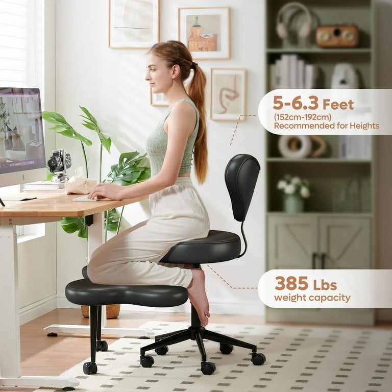 pinmoco Ergonomic Cross Legged Chair, 360° Swivel, Adjustable