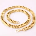 thumbnail image 3 of QQTDFG 8mm-18mm High Polished Mens Chain 316L Stainless Steel Curb Cuban Link Necklace-Gold-12mm-10.5inch Bracelet, 3 of 5
