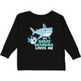 thumbnail image 3 of Inktastic My Great Grandma Loves Me with Cute Sharks Boys or Girls Long Sleeve Toddler T-Shirt, 3 of 5
