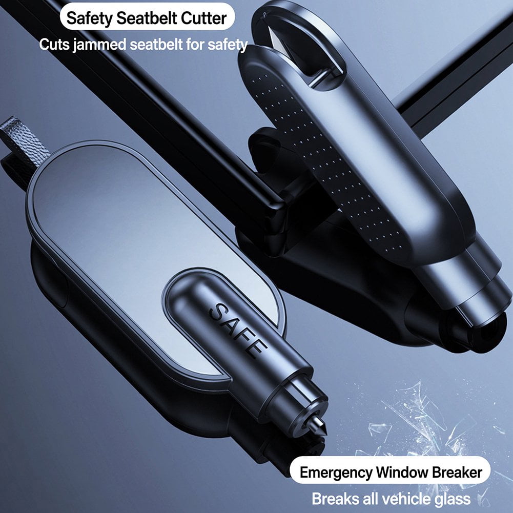 Car Escape Tool, 2-in-1 Car Escape Tool Keychain, Spring-Loaded Window Glass Breaker & Seatbelt Cutter