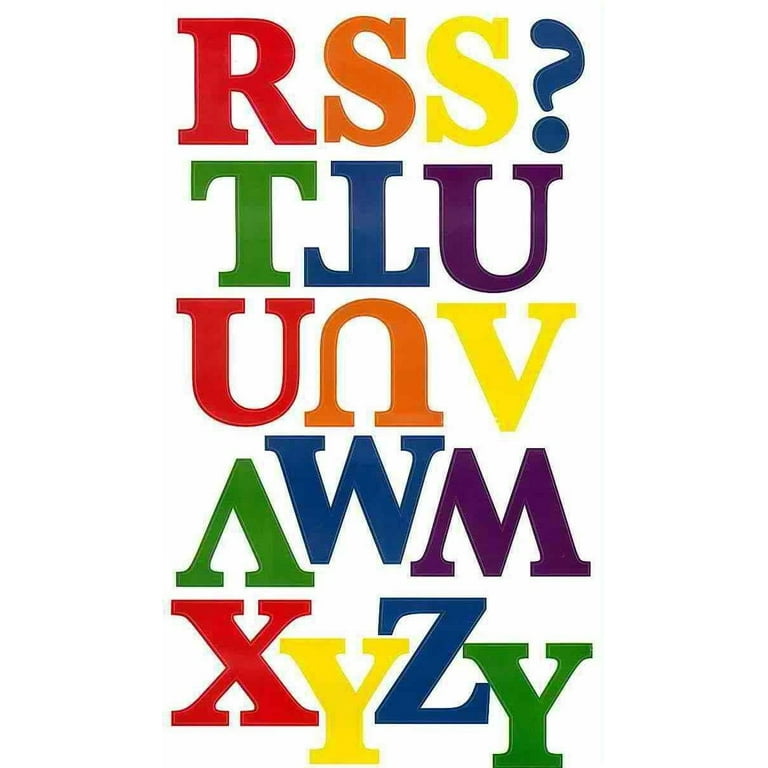 RAINBOW Colored ALPHABET 73 Wall Stickers Kids Name Letters Room Decor  Decals 