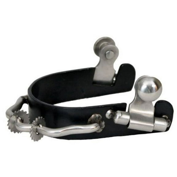 Showman Ladies/Youth Black Steel Bumper Rowel Spurs