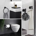 thumbnail image 2 of Juego de accesorios para baño, acero inoxidable negro mate de 4 piezas, incluye toallero y 2 ganchos para toallas, accesorios de pared para baño JAMW Sencillez, 2 of 5