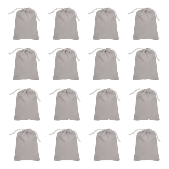 Uxcell 30 Pcs Velvet Drawstring Bags, 10 x 8 Inch Large Velvet Cloth Jewelry Gift Pouches with Drawstring, Favor Candy Bag Dust Bag for Wedding Birthday Party Christmas, Gray