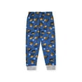 thumbnail image 3 of Sleep On It Toddler Boys 2-Piece Super Soft Jersey Snug-Fit Pajama Set with Matching Socks - Construction Trucks - Blue & Yellow, 4T, 3 of 4