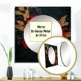 thumbnail image 3 of Designart "Crimson Splendid Gilded Hibiscus on Black" Hibiscus Red Large Square Mirror - Square Bedroom Mirror Printed Wall Decor - Traditional Square Printed Wall Mirror Art, 3 of 5