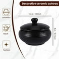 thumbnail image 4 of Ceramic Ashtray with Windproof Lid for Indoor Outdoor Use -Black, 4 of 6