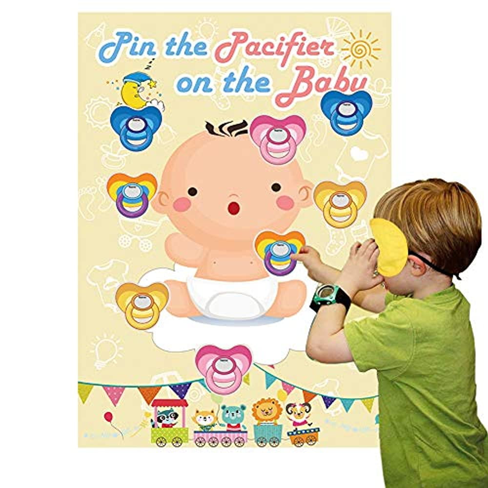 Pin The Pacifier On The Baby Game Large Baby Poster Games For Baby ...