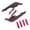 Red, variant on Pair of Wind Fairing Front Side Spoiler Winglets Motorcycle Bike Stability with LED Lights for Riding Safety