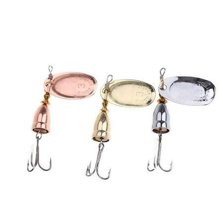 Rotating Spinner Metal Lure Brass Artificial Spoon Bait Fishing Tackle Vib Fishing Lure Trolling Rotating Hard Bait Sequin Sliver Mingyiq Inc