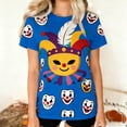 thumbnail image 2 of Camiseta de Manga Corta con Cuello de Tripulación de Impresión de Payaso Casual para Fiesta de Carnaval Verano Diario, 2 of 7