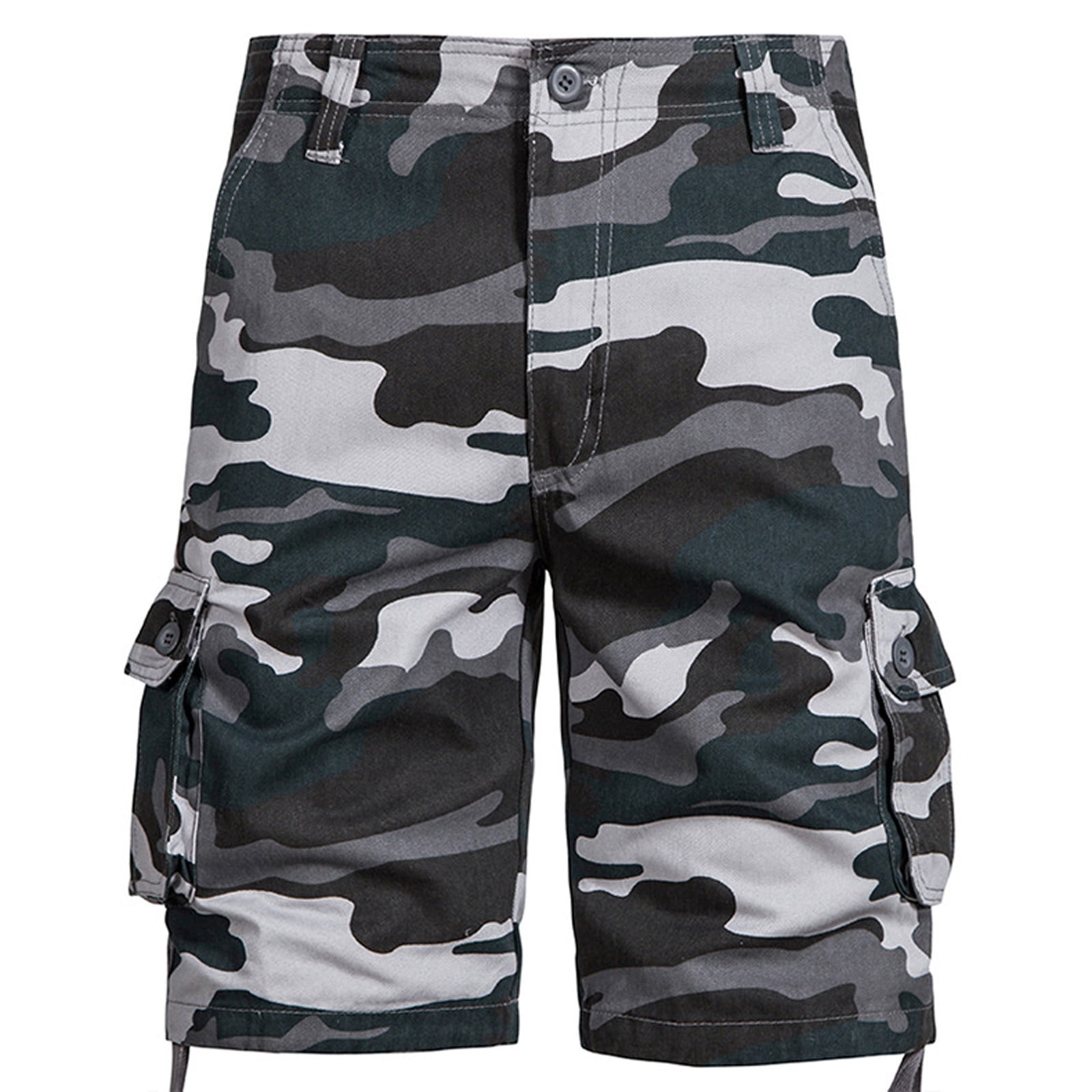 Mens Shorts printing Camouflage Cargo Shorts Low Rise Casual Loose