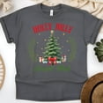 thumbnail image 1 of Holly Jolly Social Club T-Shirt | Christmas Tree Graphic Tee, Dark Heather, Size 2XL, 1 of 6