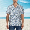 thumbnail image 4 of Balery Rabbit And Butterfly Print Men's Hawaiian Shirts Short Sleeve Beach Shirt Relaxed Fit Vacation Button Down Shirts-Medium, 4 of 9