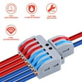thumbnail image 5 of GREENCYCLE 10PCS Splice Electrical Connectors, 2 in 6 Out DIY Mini Wiring Cable Connector Block Compact Lever Wire Connectors, 28-12 AWG, 5 of 5
