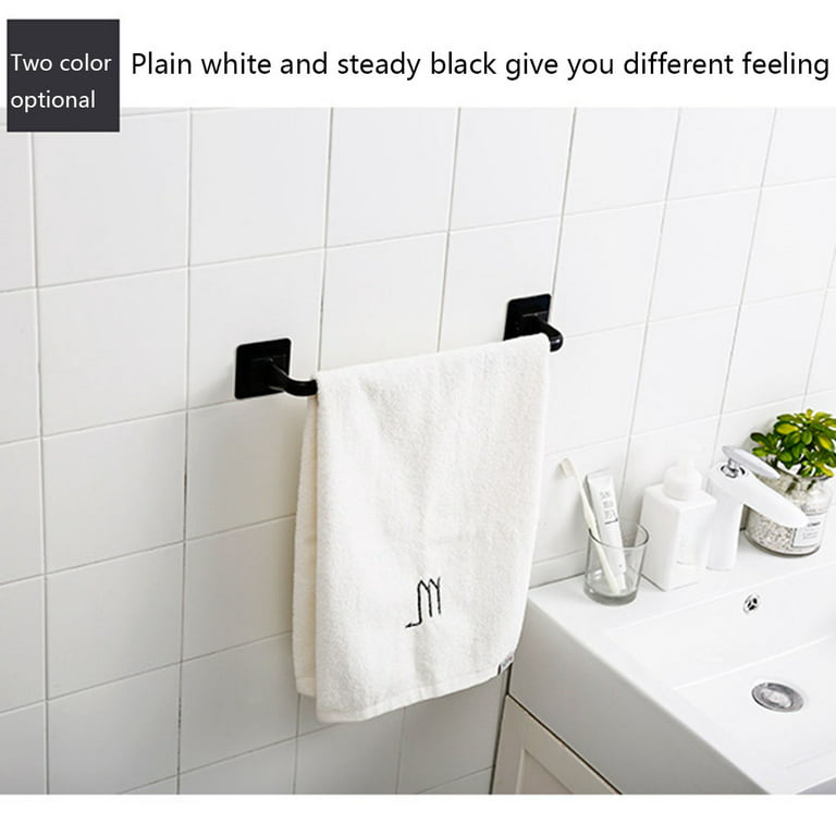 Self Adhesive Towel Bar, 13.38 Bathroom Towel Bar, Wall Mount No Drill  Towel Rack for Bathroom Kitchen Hand Towel Holder Dish Cloths Hanger, Black