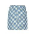 thumbnail image 5 of BLTIBY 2025 Plaid Skirts for Women High Waisted Hip A Line Pencil Casual Mini Skirt Fashion Comfortable Skorts Blue XL, 5 of 6
