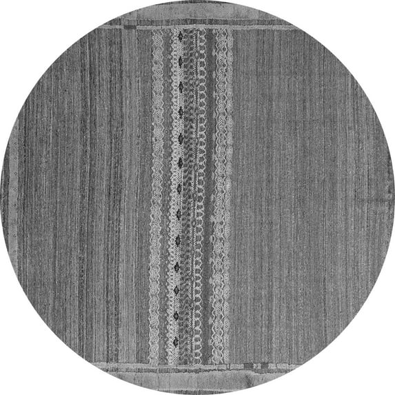 Ahgly Company Indoor Round Abstract Gray Modern Area Rugs, 5' Round