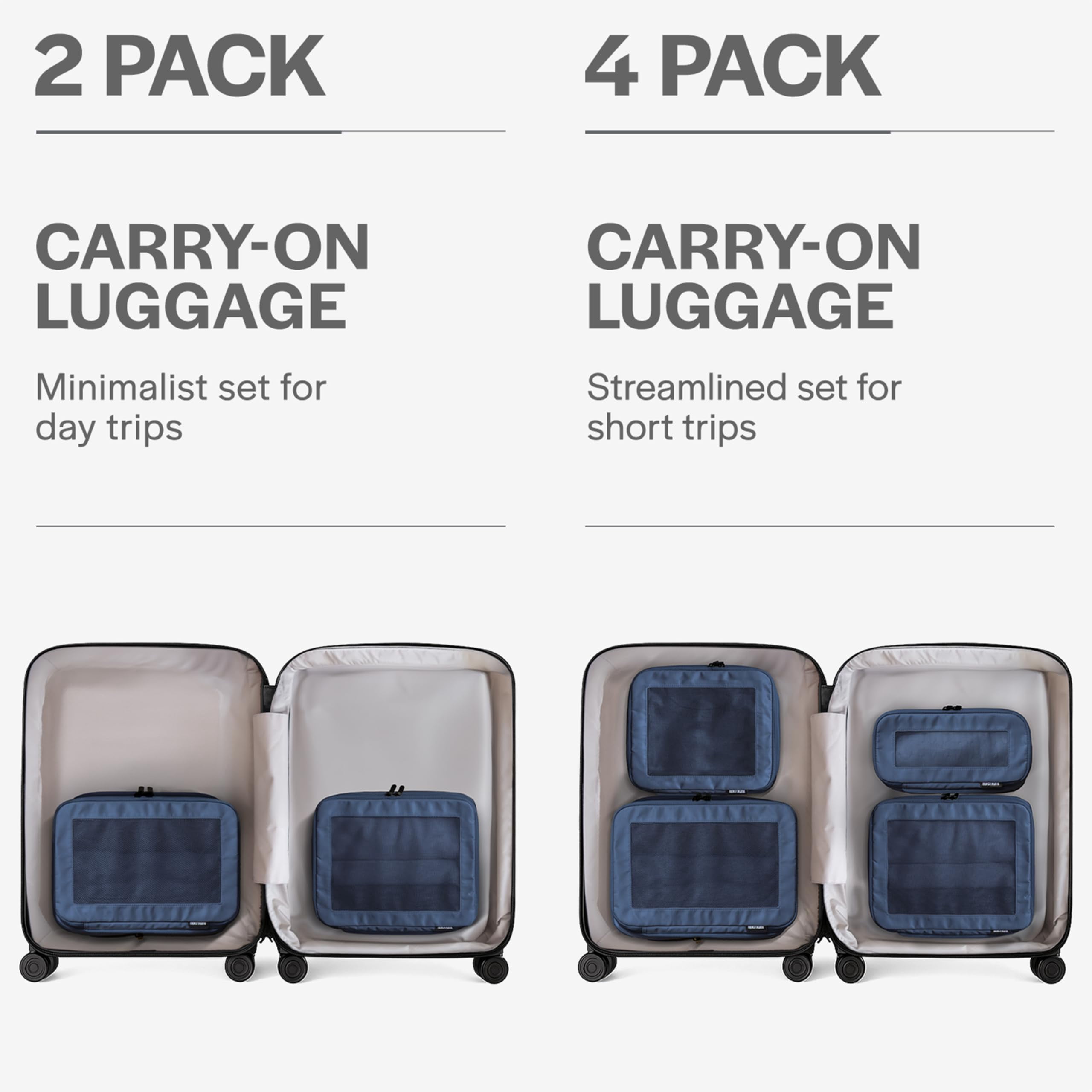 Travel Packing Cubes Dark Blue 2-Pack Luggage Organizer Bags