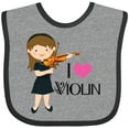 thumbnail image 3 of Inktastic Girls I Heart Violin Girls Baby Bib, 3 of 4