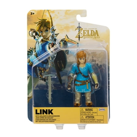 The Legend of Zelda Breath of the Wild Link 4 inch Action Figure with Soldiers Broad Sword