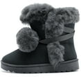 thumbnail image 2 of DADAWEN Womens Snow Boots Ankle Booties with Faux Fur Warm Cozy Winter Shoes Cute Fashionable Black Boots 7US, 2 of 6