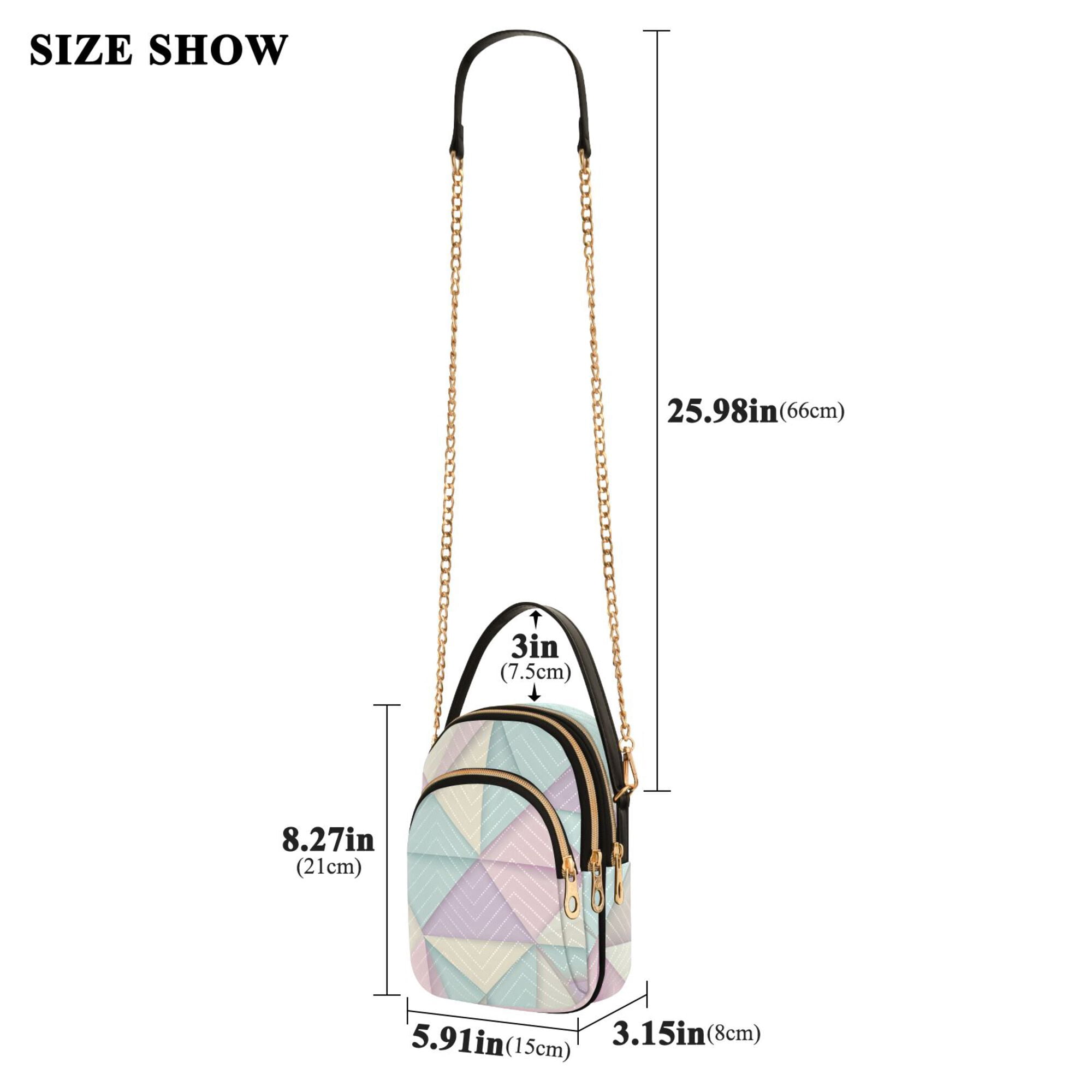 FORMRS Crossbody Bag for Women Quilted Travel Shoulder Cell Phone Purse with Chain Strap Handbag, Purple Geometric