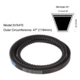 thumbnail image 2 of 3VX470 Rubber V-Belt, Raw Edge Cogged Industrial V Belts 47" Length x 0.38" Width x 0.32" Thick, 2 of 5