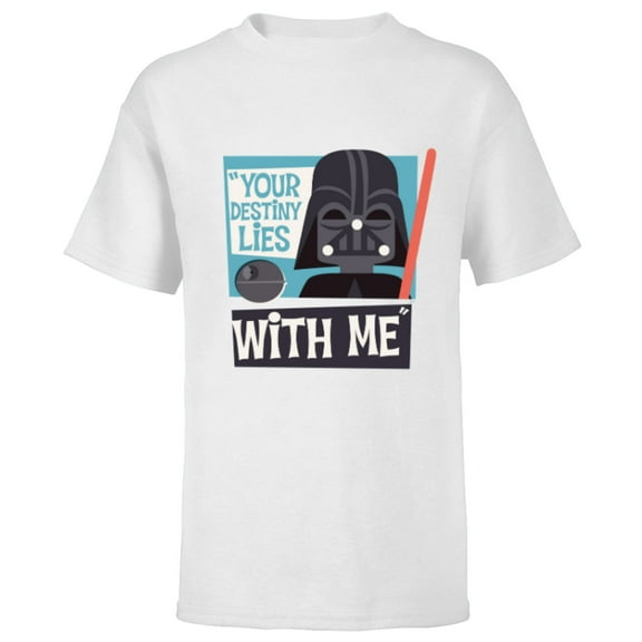 Star Wars Darth Vader Your Destiny Lies With Me Stylized - Short Sleeve T-Shirt for Kids - Customized-White