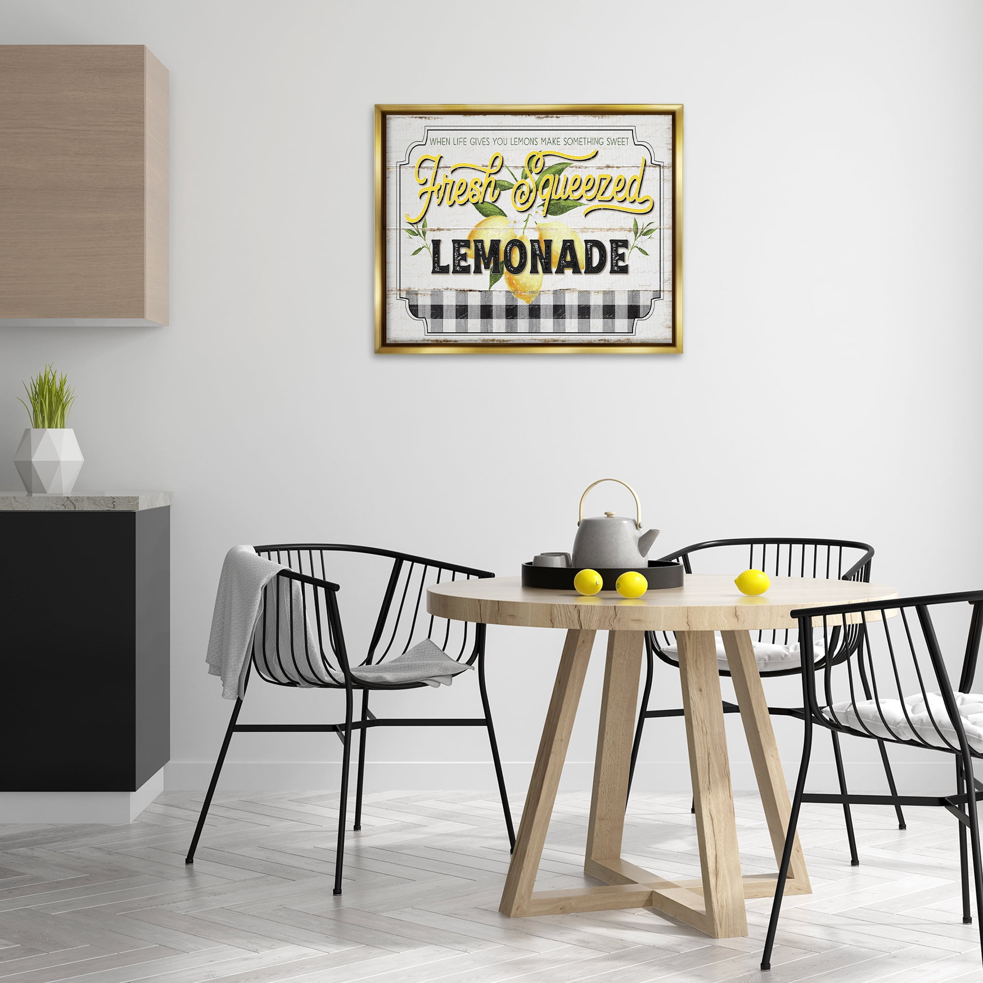 Stupell Industries Charming Rustic Lemonade Typography Painting Gold Floater Framed Canvas Art Print Wall Art, 31 x 25