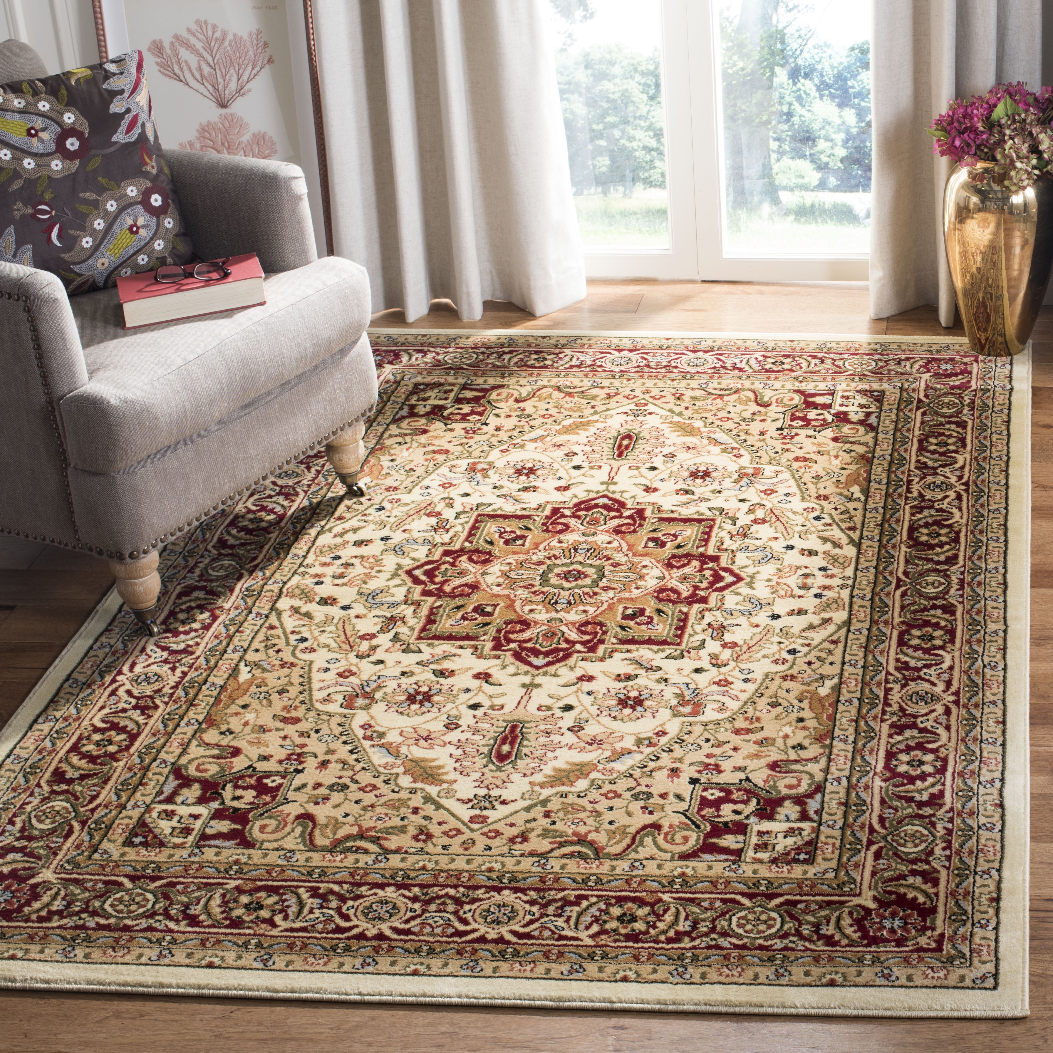 Safavieh Lyndhurst Miranda Floral Area Rug, Ivory/Red, 6' x 8'