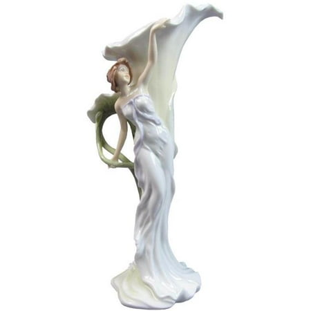 Links Porcelain Vase - Calla Lily Flower and Reaching Woman Porcelain Vase