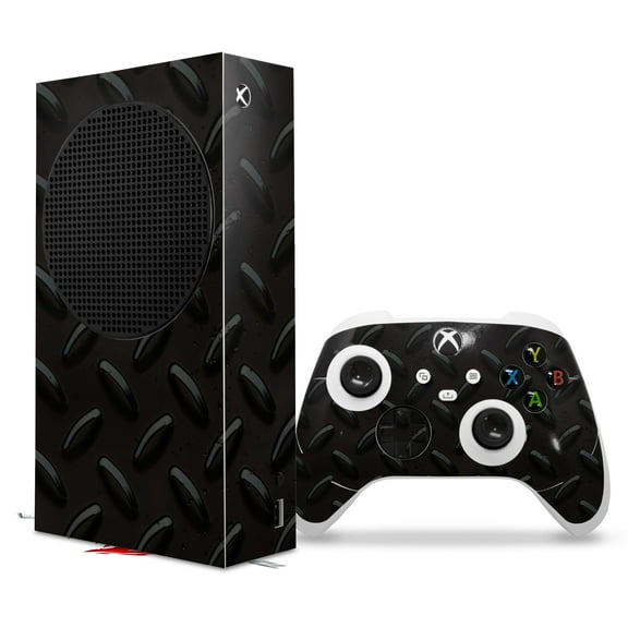 WraptorSkinz Skin Wrap compatible with the 2020 XBOX Series S Console and Controller Diamond Plate Metal 02 Black (XBOX NOT INCLUDED)