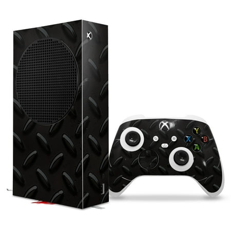WraptorSkinz Skin Wrap compatible with the 2020 XBOX Series S Console and Controller Diamond Plate Metal 02 Black (XBOX NOT INCLUDED)