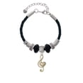 thumbnail image 2 of Delight Jewelry Goldtone Large Clef with Heart Aunt Celtic Knot Leather Bead Bracelet, 7"+2" Extender, 2 of 4